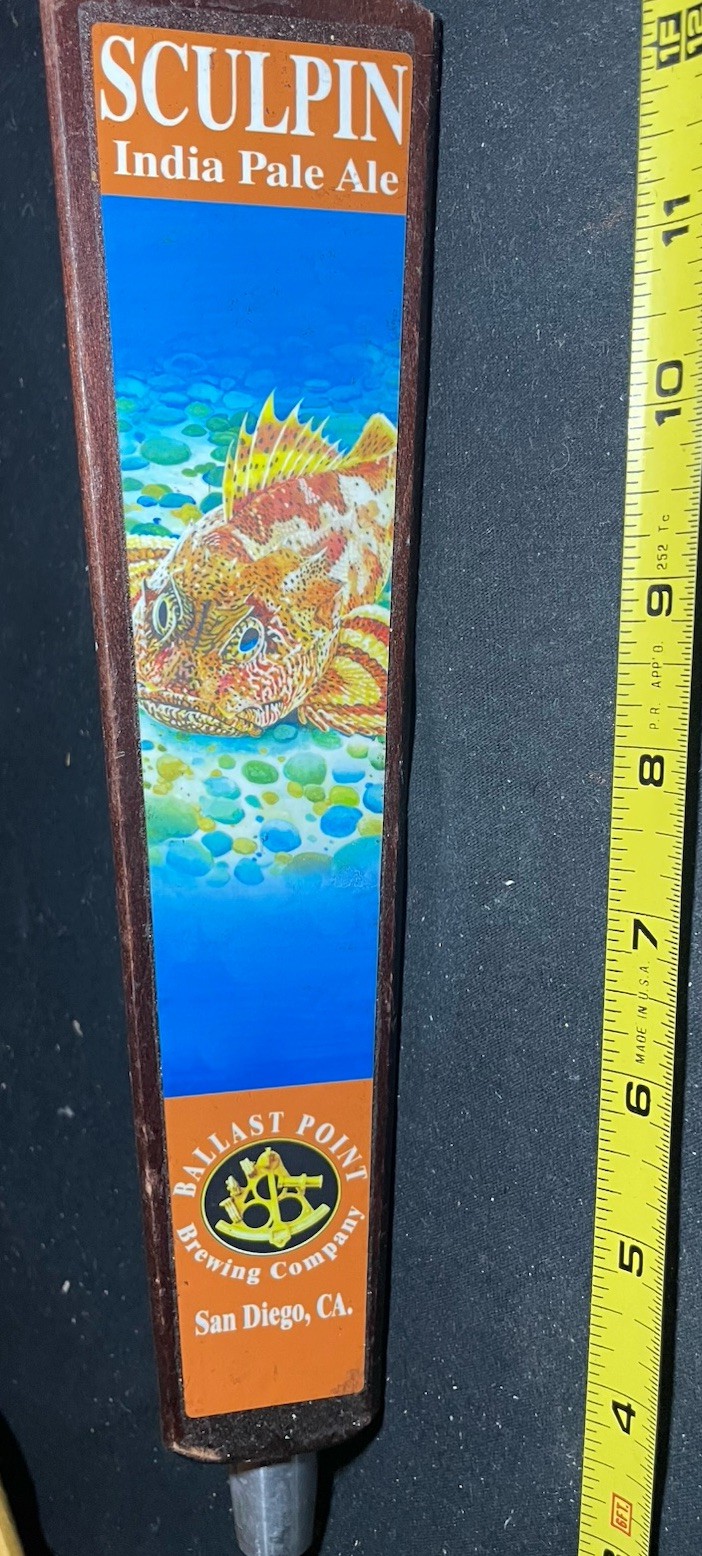 PROMO BEER TAP HANDLE BALLAST POINT BREWING SCULPIN IPA SAN DIEGO CALIFORNIA PROMO BEER TAP HANDLE BALLAST POINT BREWING SCULPIN IPA SAN DIEGO CALIFORNIA