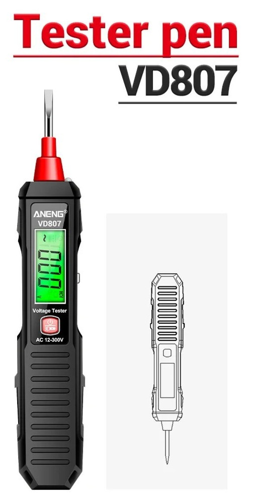 ANENG VD807 One-word Induction Portable 50/60Hz Smart Electric Tester AC 12-300V ANENG VD807 One-word Induction Portable 50/60Hz Smart Electric Tester AC 12-300V