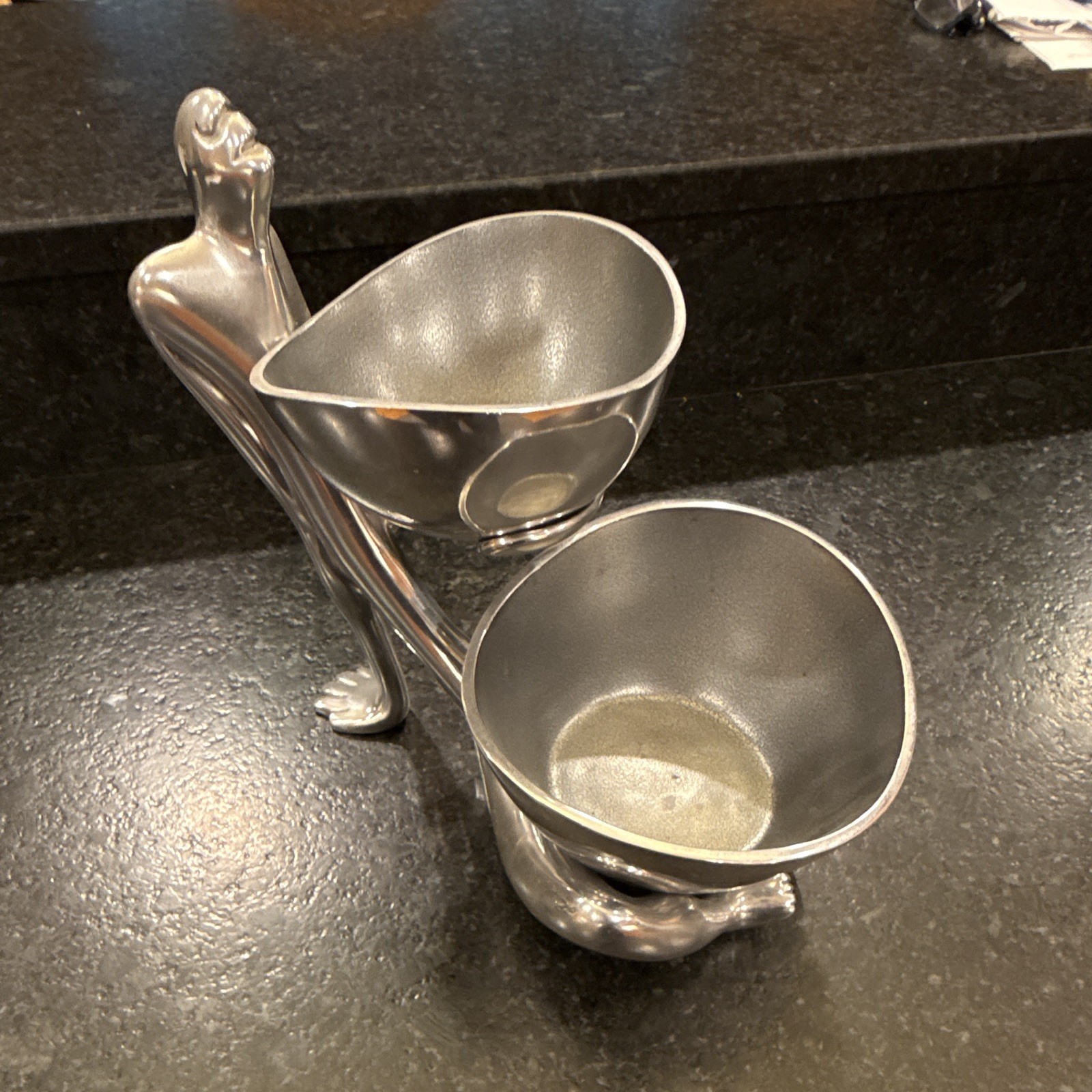 Carrol Boyes Laidback Chip&Dip Server. 2-Piece Bowl Set, Solid Pattern