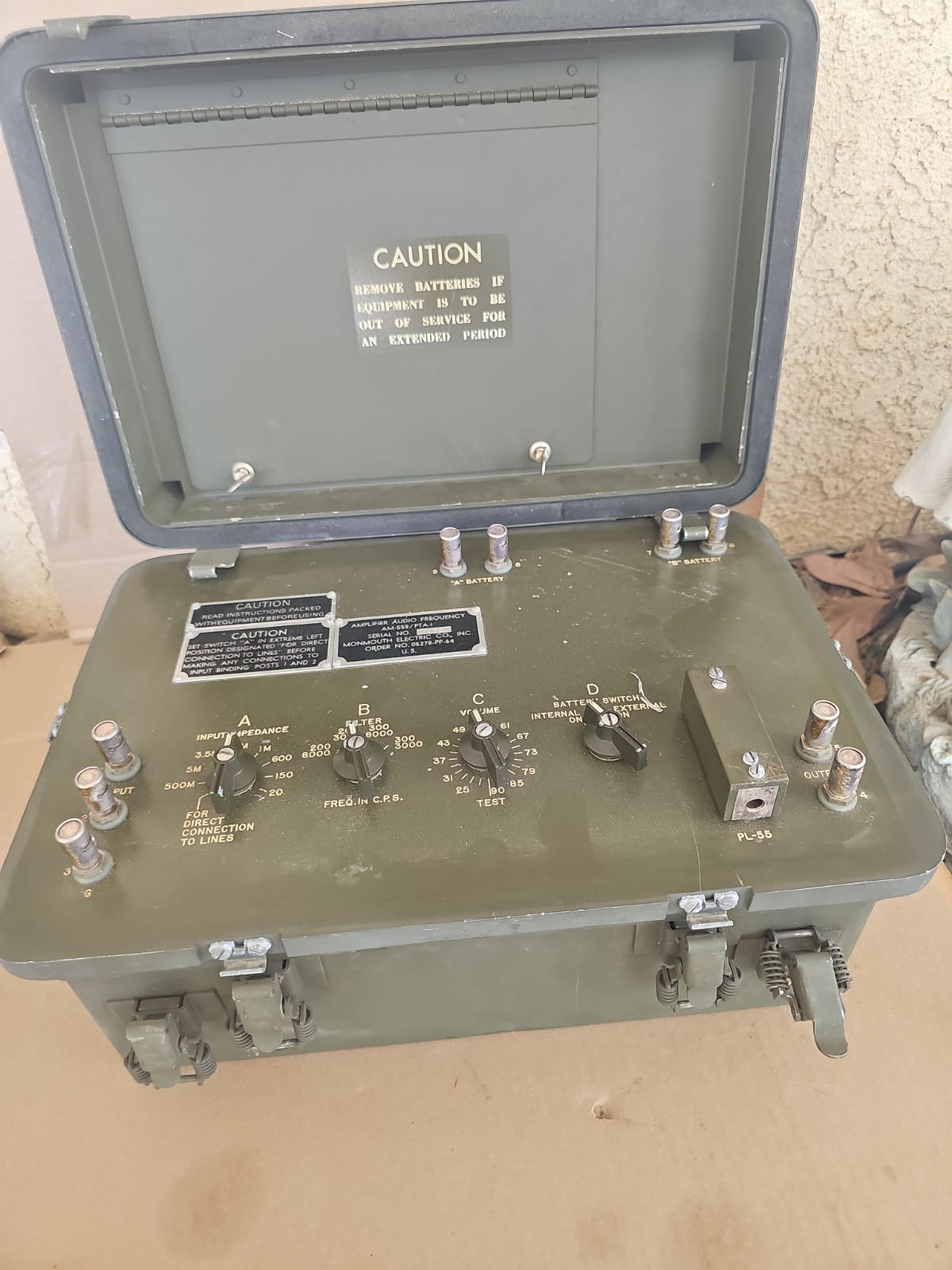 Amplifier Audio Frequency AM-558/PTA-1 Military Monmouth Electric Co. Untested Amplifier Audio Frequency AM-558/PTA-1 Military Monmouth Electric Co. Untested