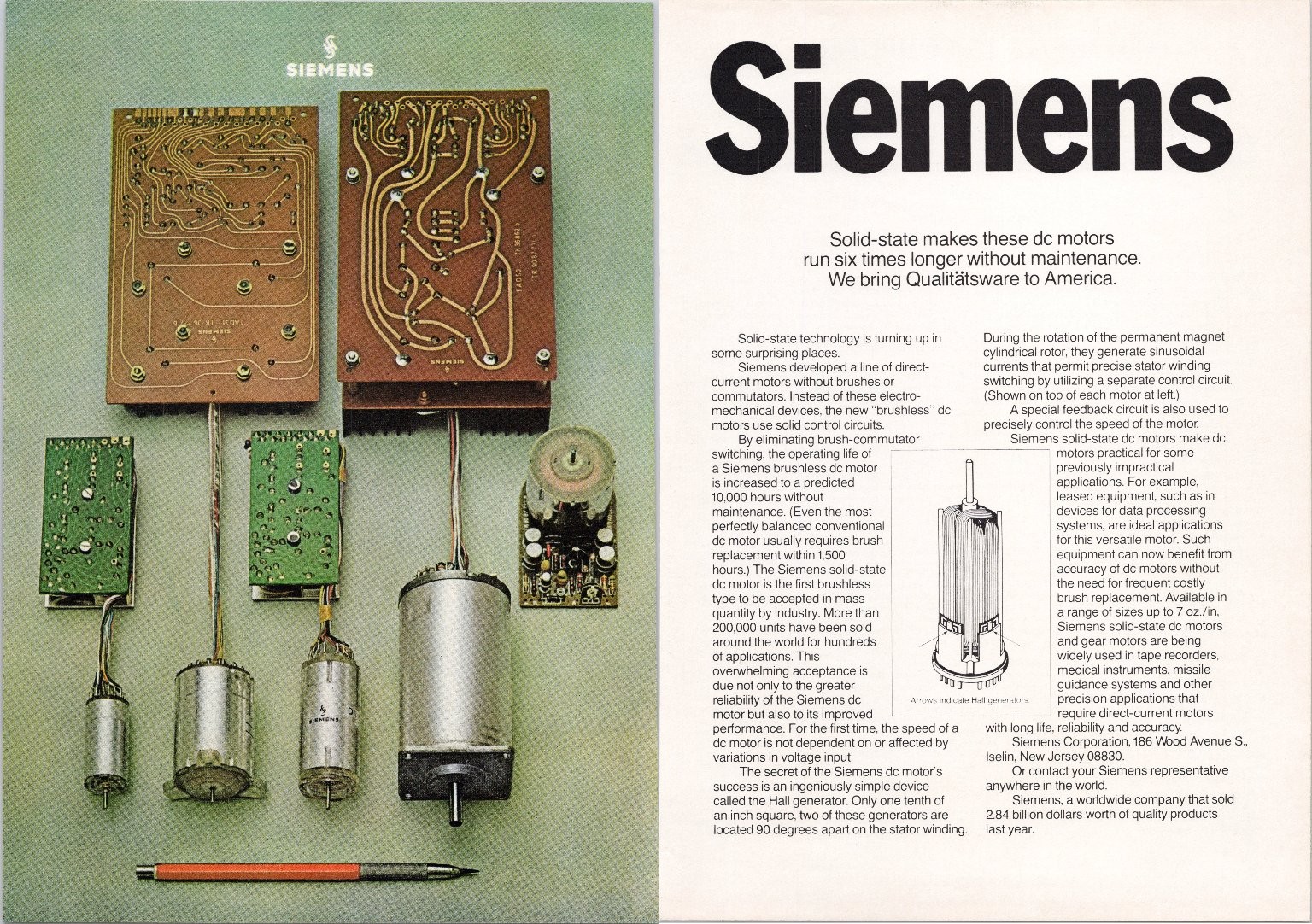 Vintage Siemens Solid-State DC Motors Print Magazine Ad 1970s Engineering Art Vintage Siemens Solid-State DC Motors Print Magazine Ad 1970s Engineering Art