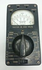 TRIPLET VOLTMETER Vintage Model 666-R Ammeter Ohmmeter Bakelite Case Black  picture