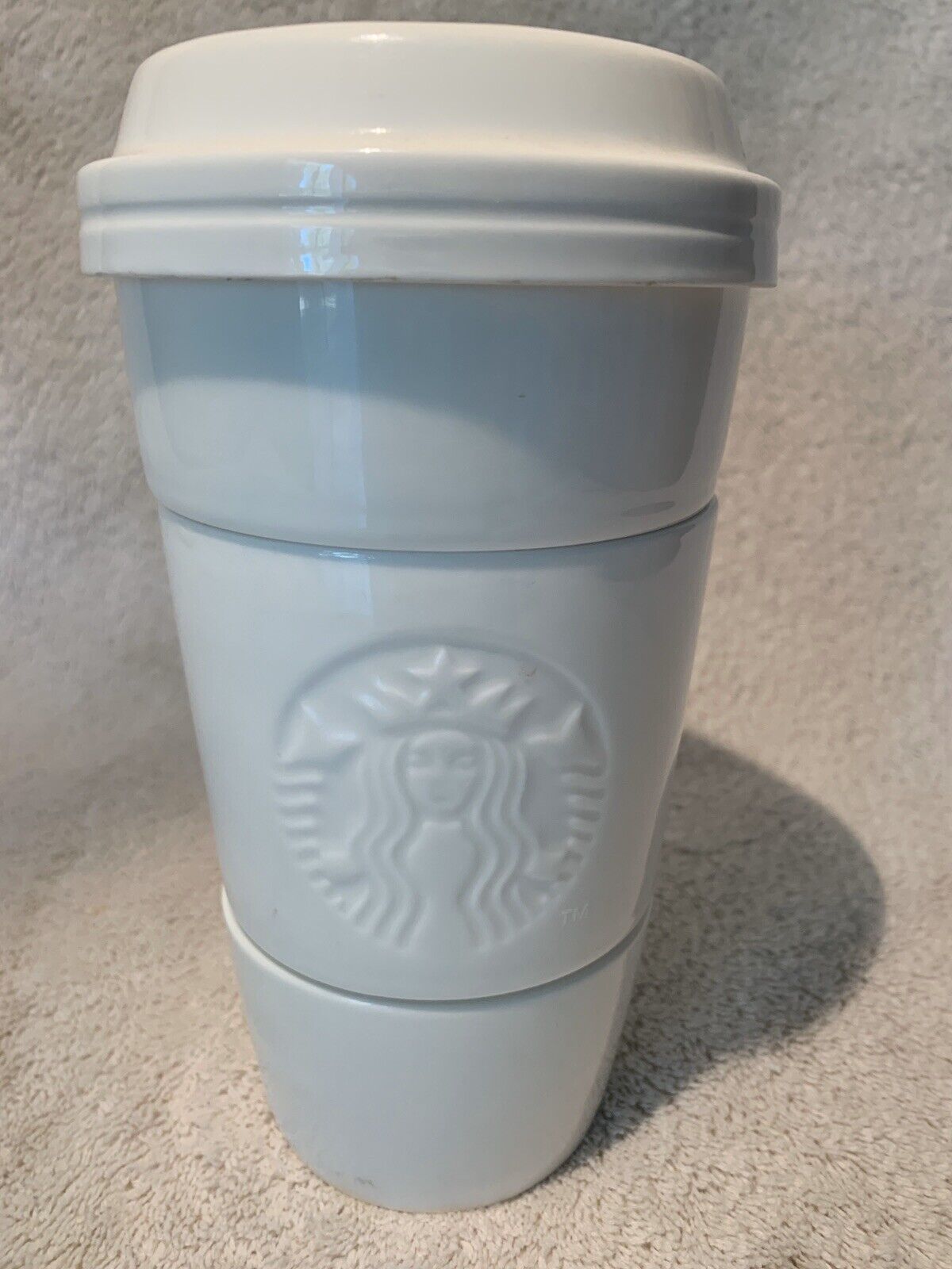 Starbucks Ceramic Stackable Snack Server Mug Rare