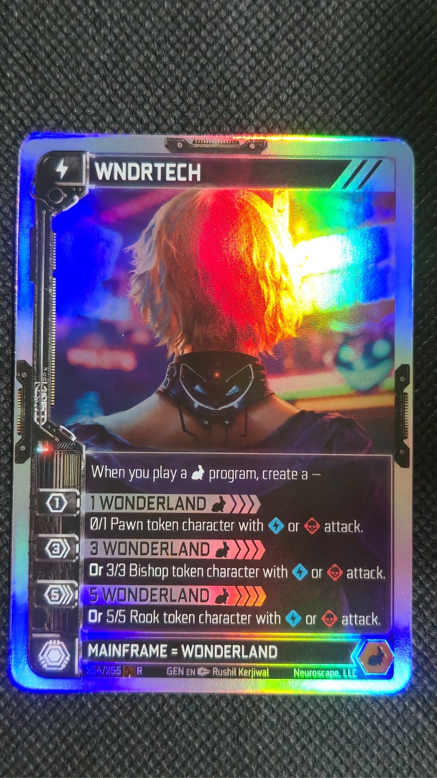 Neuroscape TCG WNDRTECH 254/255 Genesis Rare Mainframe Wonderland Foil Card NM Neuroscape TCG WNDRTECH 254/255 Genesis Rare Mainframe Wonderland Foil Card NM
