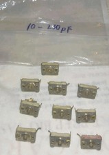 LOT OF 10 ADJUSTABLE CERAMIC TRIMMER CAPACITORS 10-230pF HEX NUT ADJUST 2 LEADS picture