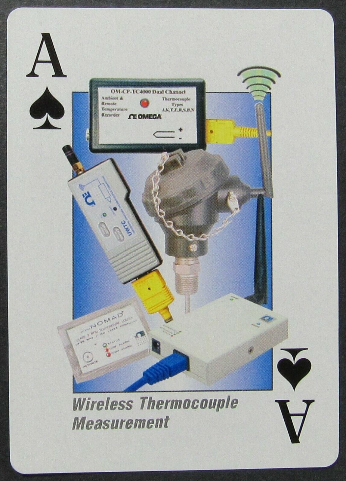 Wireless Thermocouple Measurement Ace of Spades Single Swap Wide Playing Card 