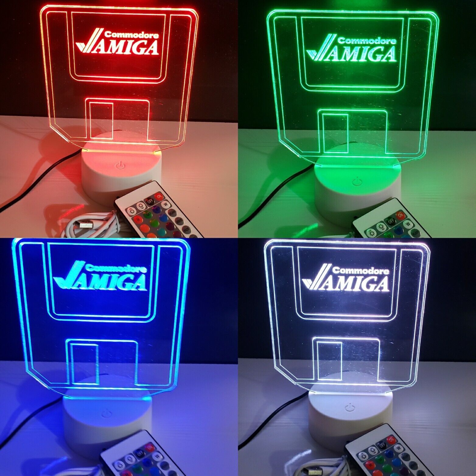 Amiga 500 ,1000,2000 led lamp displays 8 different colors (show it off)
