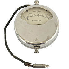 Antique ROSCO Pocket Watch Style Ammeter Gauge w/ Box Tested Working Steampunk picture