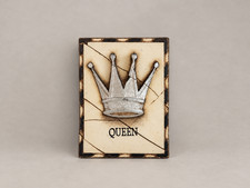 Sid Dickens Memory Block T-25 Queen Silver Crown Retired Wall Plaque Vintage picture