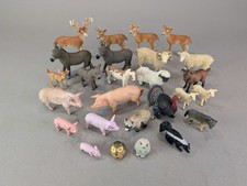 Lot of Schleich Farm Animals Sheep Donkey Deer Racoon Owls Ram Turkey Skunk Pigs picture