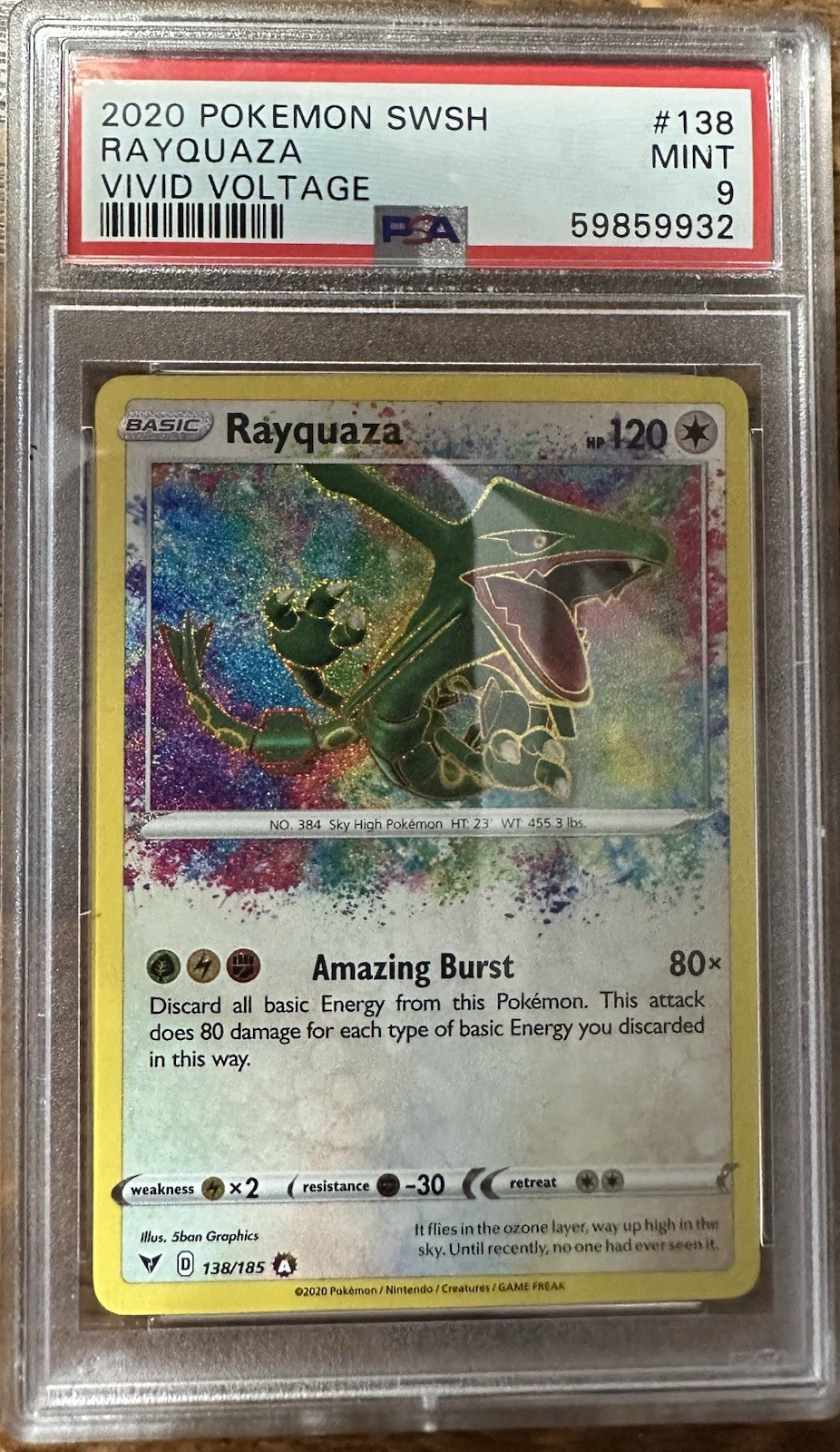 2020 Pokémon SWSH Rayquaza Vivid Voltage PSA 9 2020 Pokémon SWSH Rayquaza Vivid Voltage PSA 9