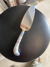 Sheffield England Pie Server Knife Porcelain Handle Vintage Stainless picture