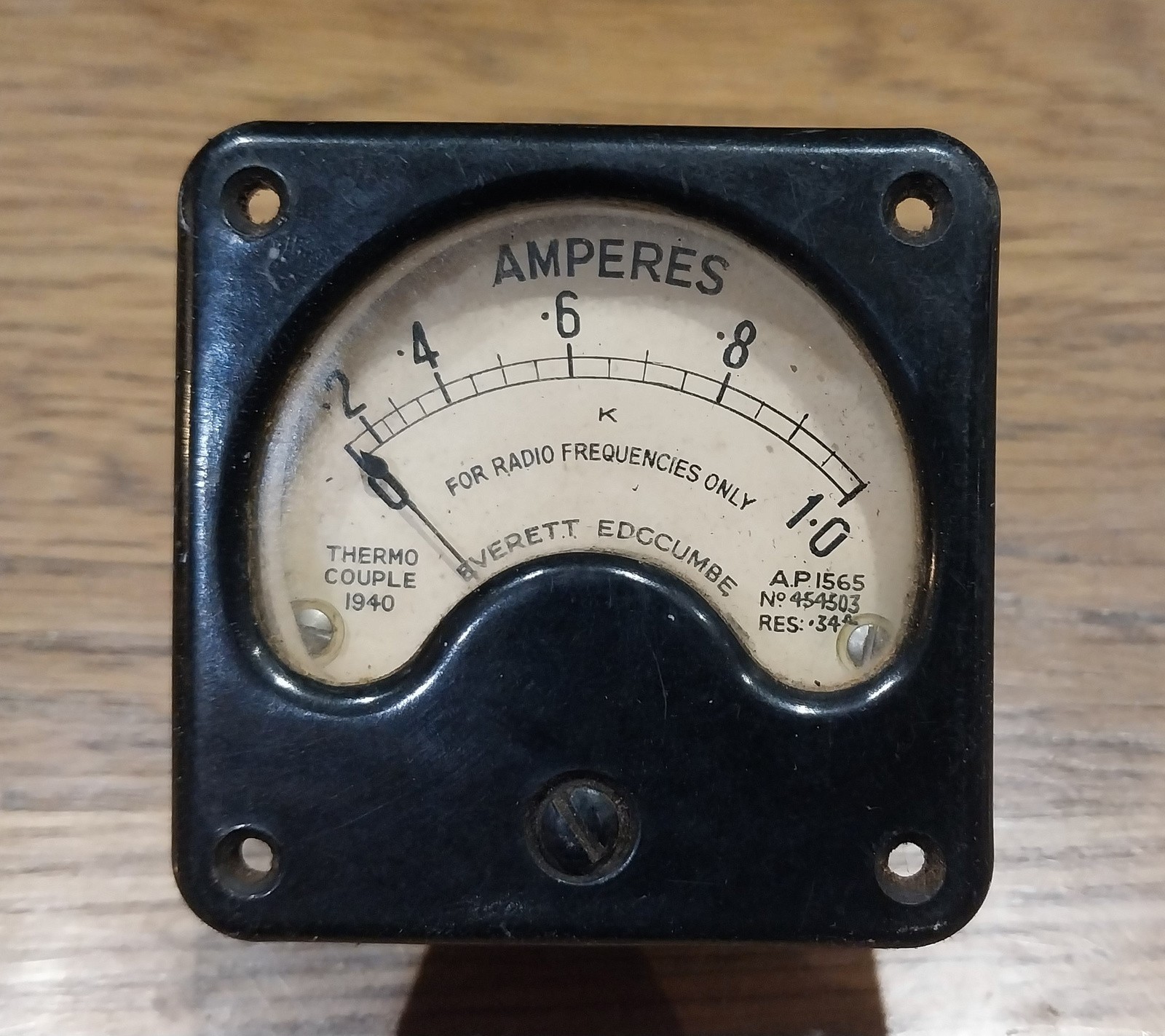 Ex-MOD AM RAF Everett Edgcumbe RF Thermo-Couple Ammeter 0-1A 0.39R (1940)