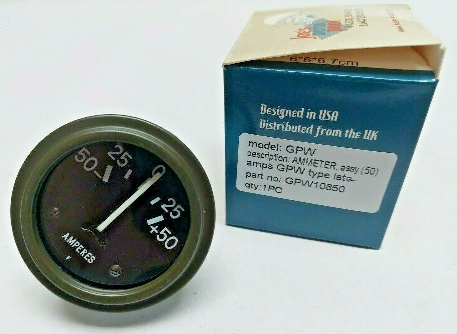 WWII Military Ford GPW ✅(A8186-GPW-L) Ammeter Gauge, WWII Military Ford GPW ✅(A8186-GPW-L) Ammeter Gauge,