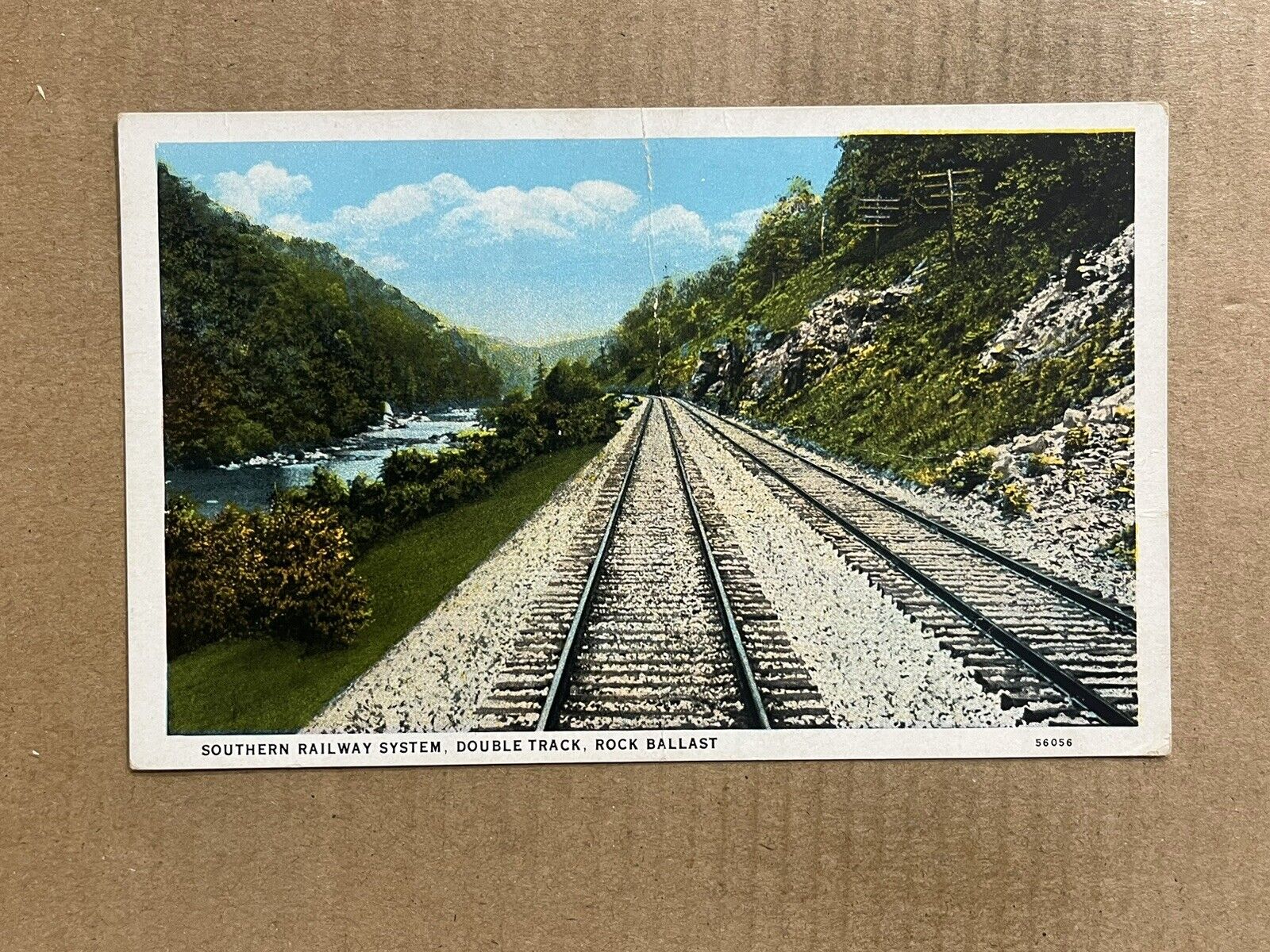Postcard Tennessee TN Railroad Train Tracks Rock Ballast Southern Railway