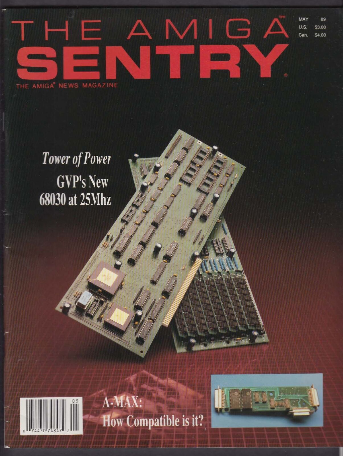 AMIGA SENTRY GVP 68030 A-MAX Gold Disk Design 3D 5 1989
