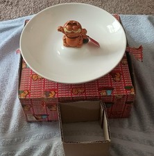 Vintage 1981 Garfield Enesco Ceramic Snack Server/Chip Bowl E-9363 Org. Box READ picture