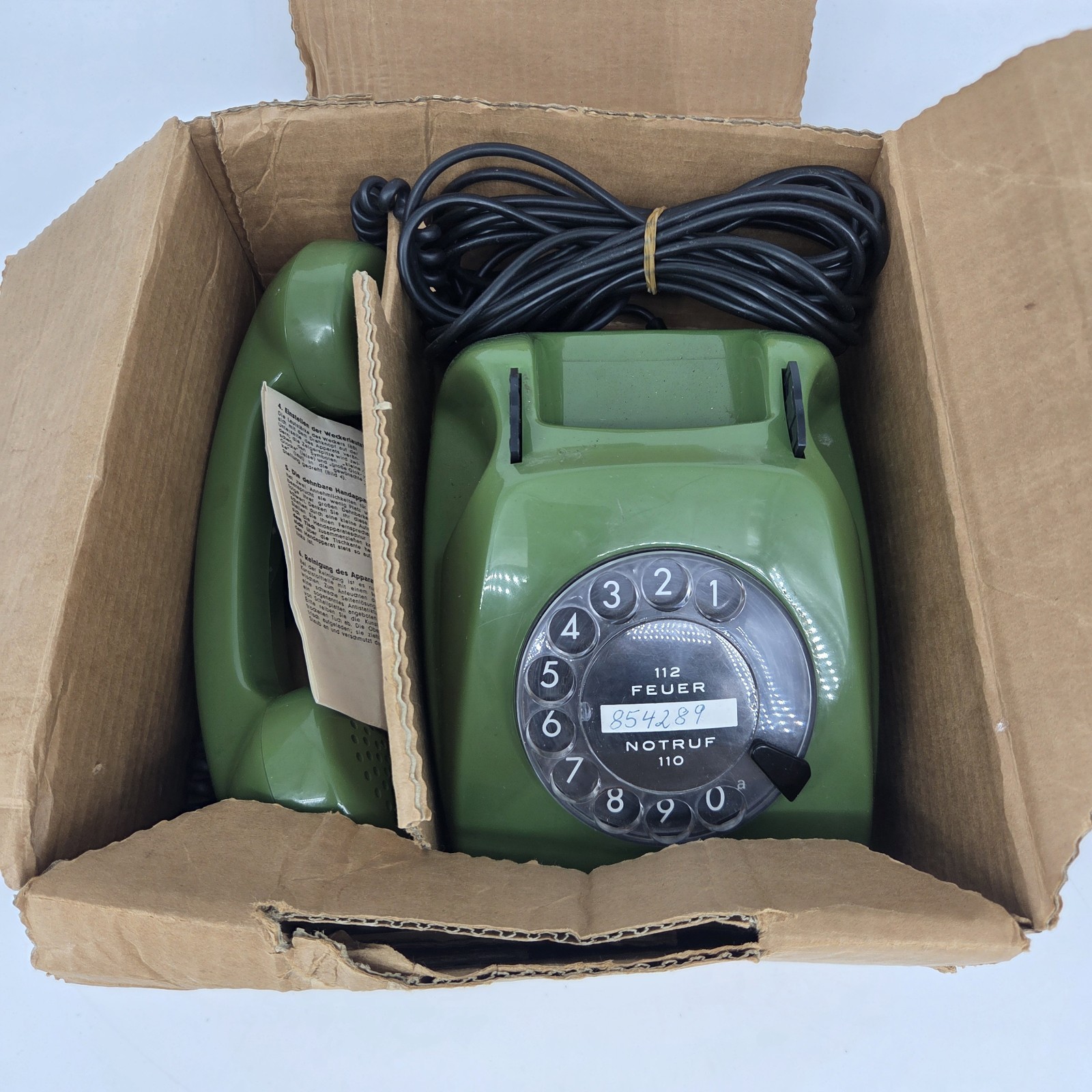 Vintage Siemens FeTAp 611-2a Green Rotary Telephone Deutsche Bundespost ...