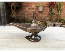 Aladdin Genie Chirag Vintage Style Handcrafted Brass Aladin Oil Lamp Home picture