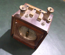 Antique Victorian Brass Mahogany Ampere Gauge Ammeter Latimer Clark Muirhead Co picture