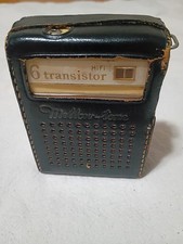 1960s Mellow-Tone 6 Transistor Radio w/Leather Case •Japan *Tested* A2 picture