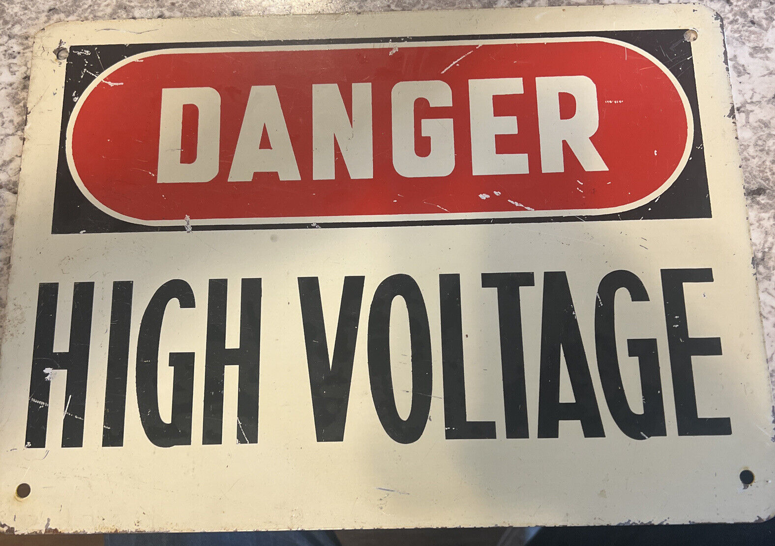 Retired Vintage 10x14 Danger High Voltage metal sign