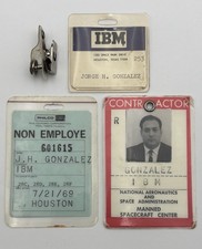 NASA Manned Spacecraft Center IBM Apollo 11 Contractor Badges 1969 Moon Landing picture