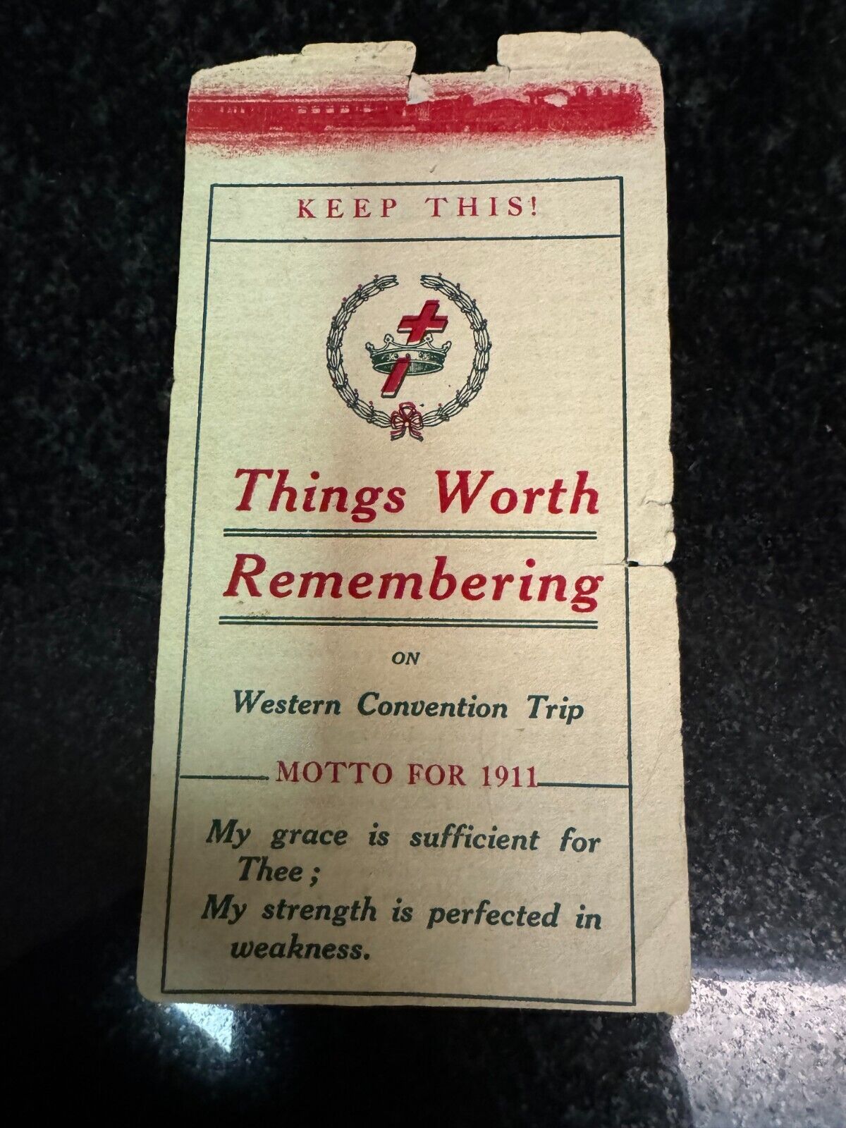 WATCHTOWER TRAIN CARD 1913 