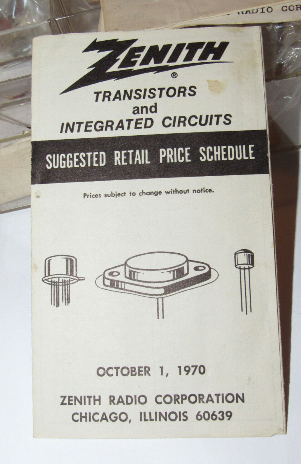 VTG 1970 ZENITH COLOR TV/TELEVISION SEMICONDUCTOR KIT SPARE PARTS/TRANSISTORS