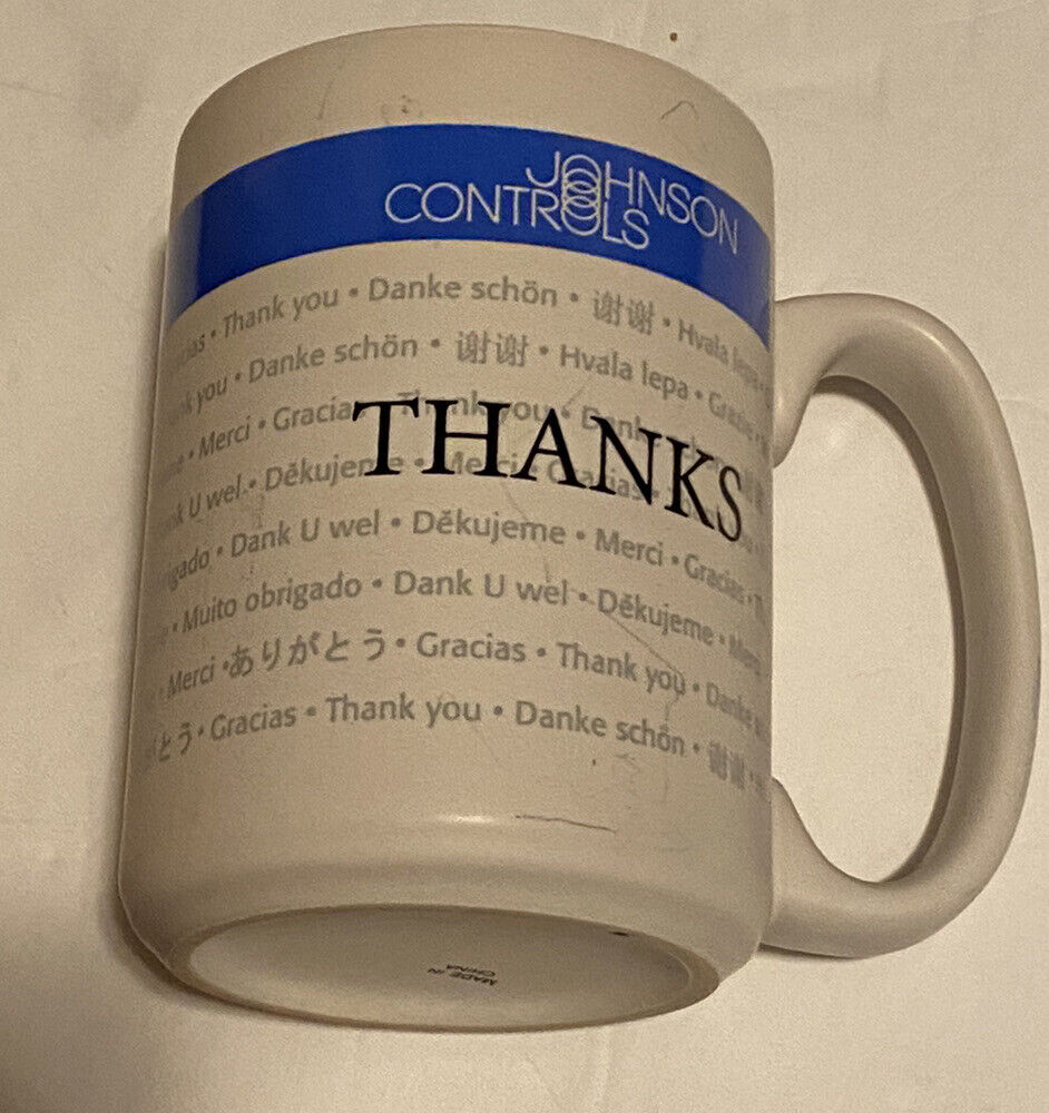 Vintage Johnson Controls Thanks Coffee Mug Cup - Oversize
