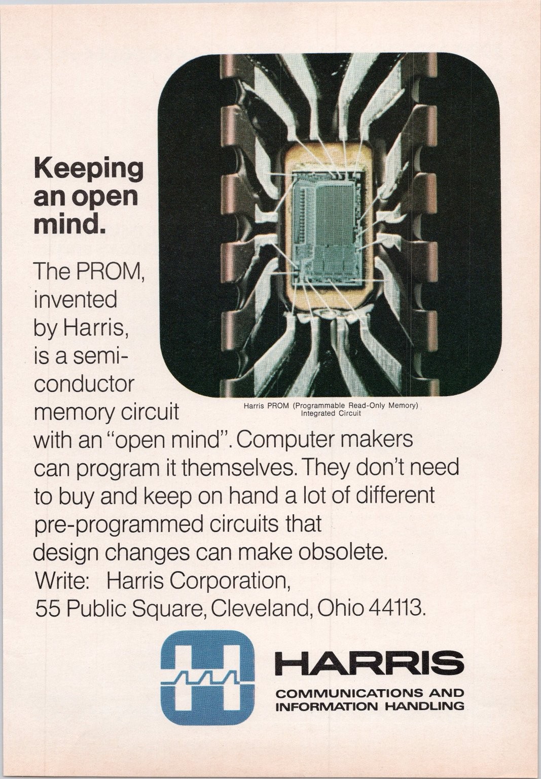 Harris Vintage Print Ad PROM Semiconductor Memory Circuit 1974 SciAm ...