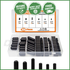 100 PCS VACUUM RUBBER CAP PLUG Flexible Assortment Kit Automotive Hose Ends Fit picture