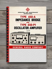 General Radio 650-A Impedance Bridge 650-P1 Oscillator Service Manual 48 Pages picture