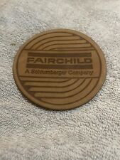 Vintage Fairchild Semiconductor Leather Coaster picture