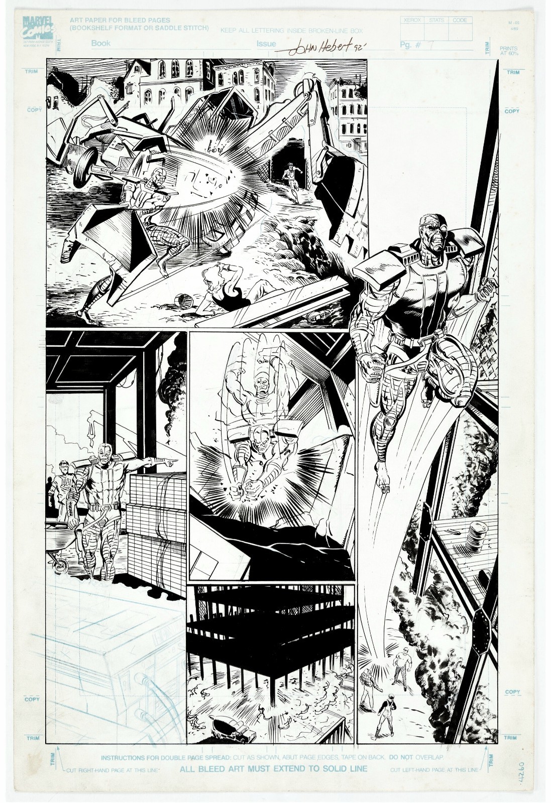 Deathlok #8 Page 7 Original Art Deathlok Vs Mainframe By John Hebert Punisher