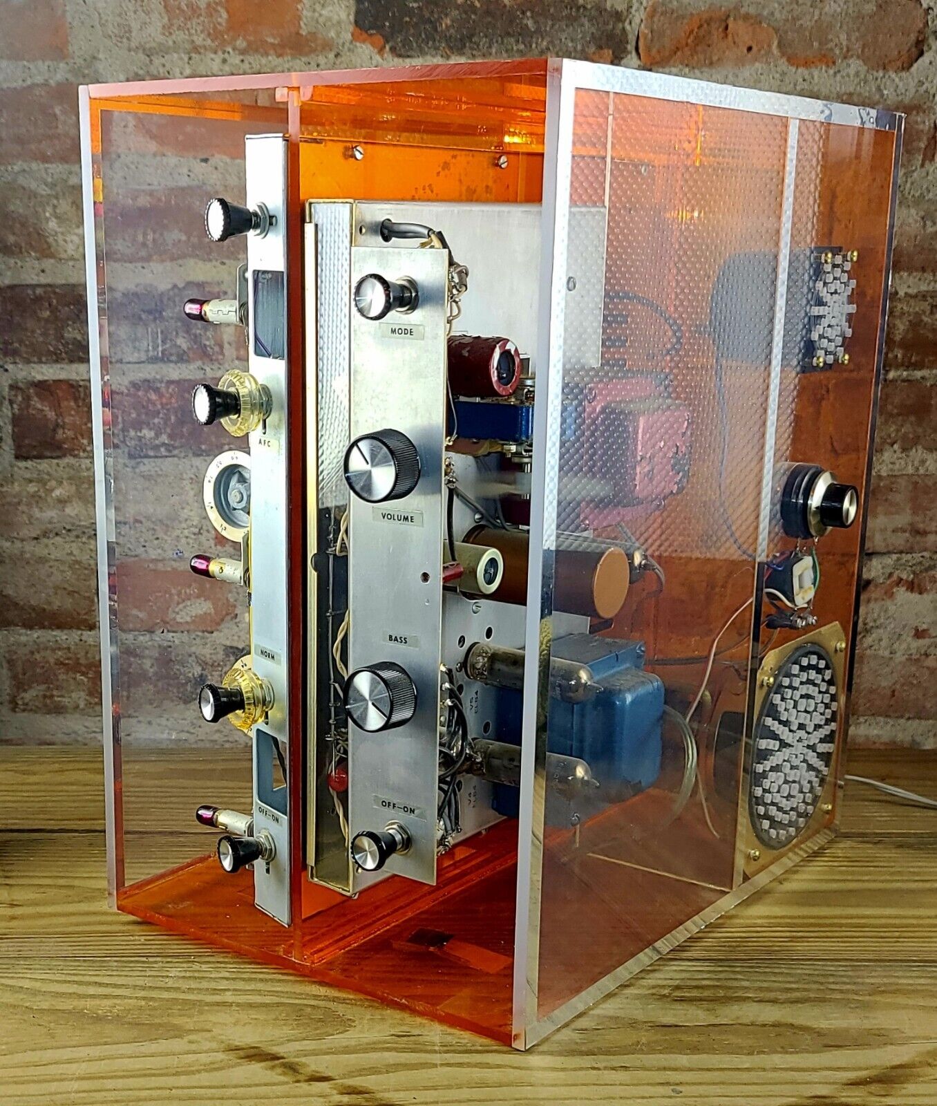 Unusual MCM Modern Art Visible Works Tube Amplifier Tuner
