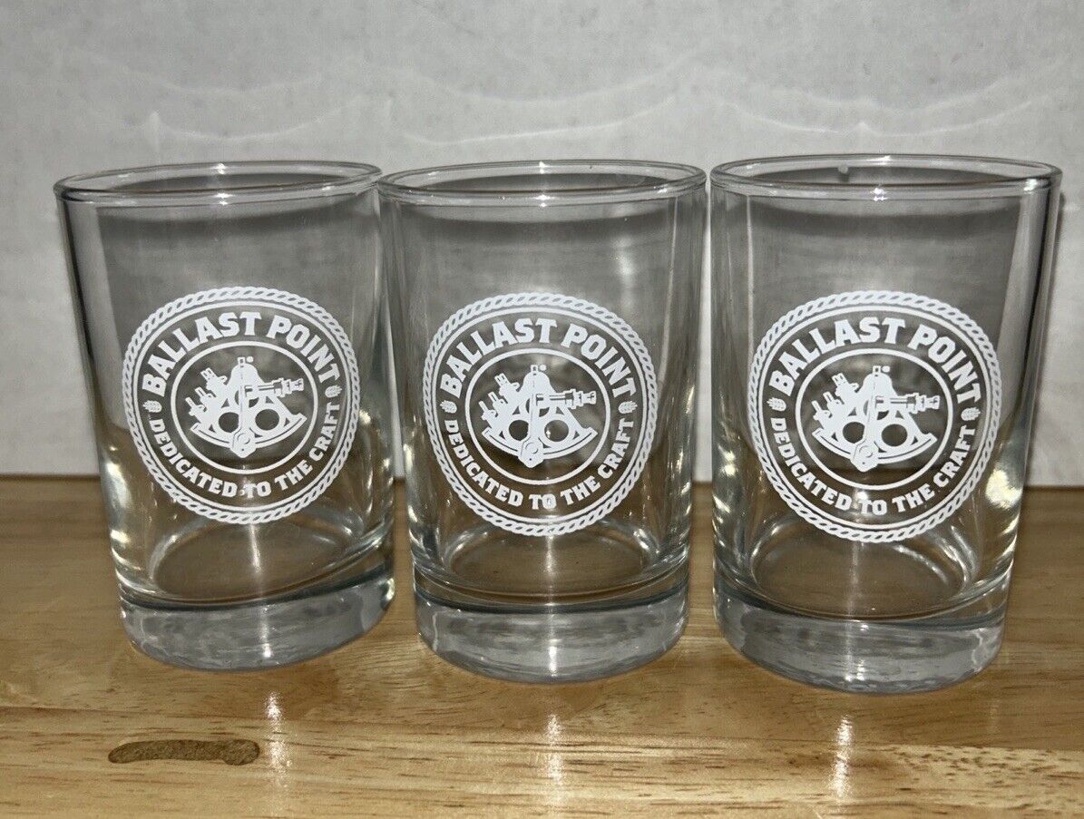 (3) Ballast Point Brewing SMALL 4oz SAMPLE GLASSES Sculpin IPA Beer