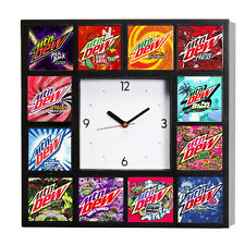 Mt Mtn Dew Variety Pack Clock with 12 logos Voltage, Typhoon Live Wire Spark + picture