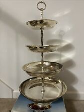 Vintage Godinger Strand of Pearls 4 Tier Silver Plated Server Preowned picture