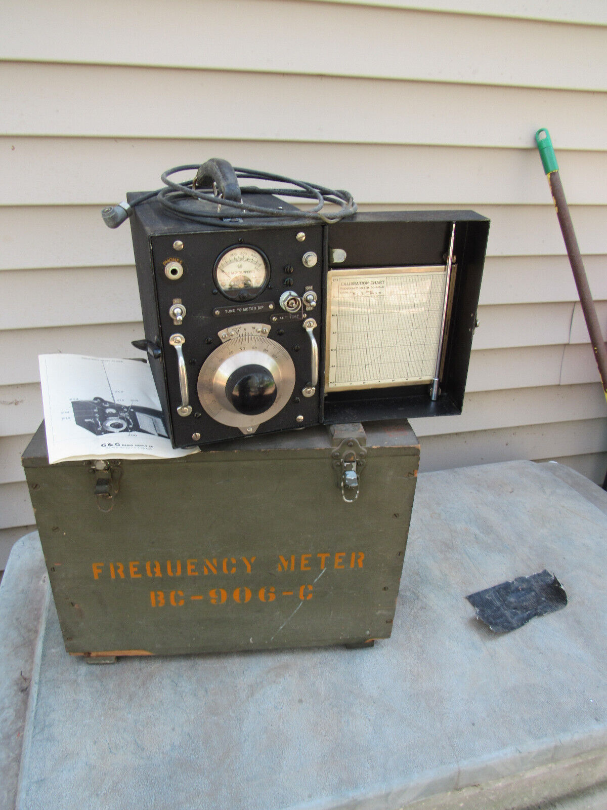 Vintage US Military BC-906-D FREQUENCY METER HAM Radio Vernier Dial Philco Corp
