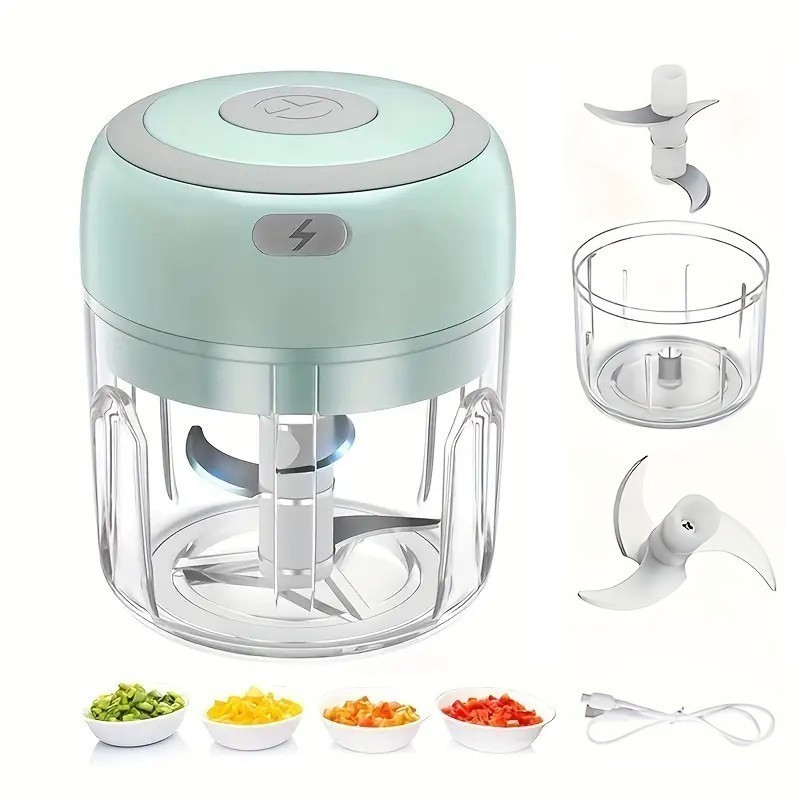 250 ML Electric Mini Food Processor Garlic Mincer, USB Vegetable Onion Chopper
