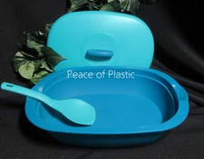 TUPPERWARE NEW ESSENTIALS RICE SERVER WITH SERVING SPOON-Blue COLOR picture