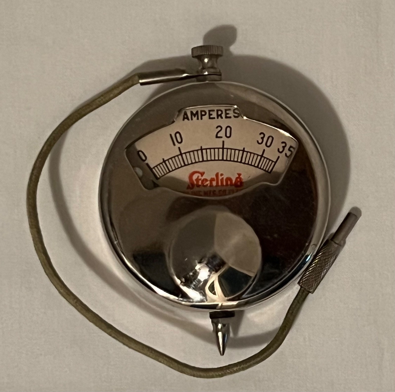 Vintage Sterling Co. Pocket Ammeter 0-35 Amps Watch Case Battery Tester