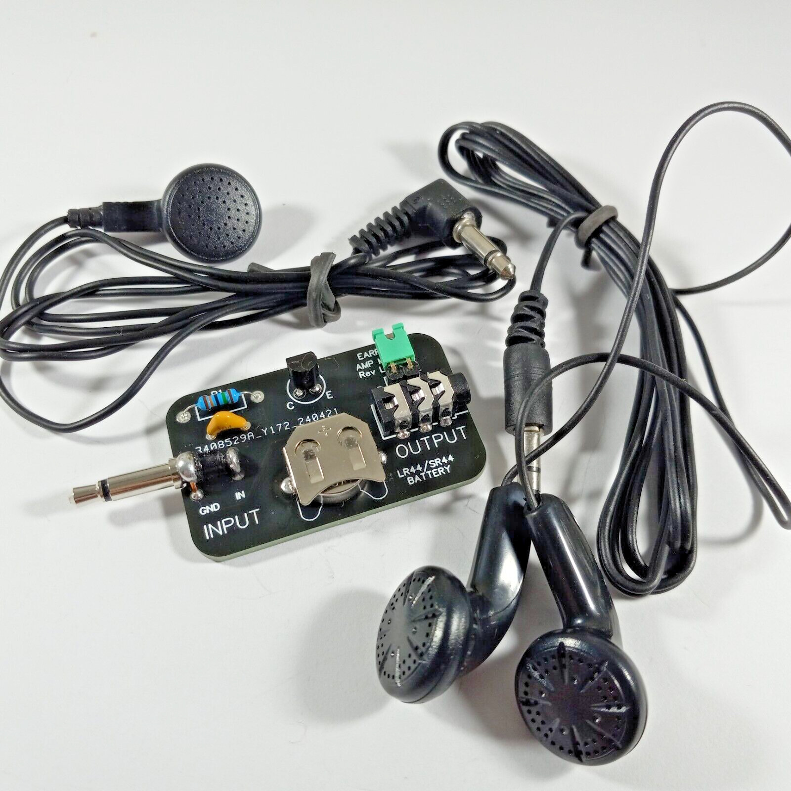 Crystal Radio High Gain  Earphone Amplifier with Dual and Single Earphones-LCAR
