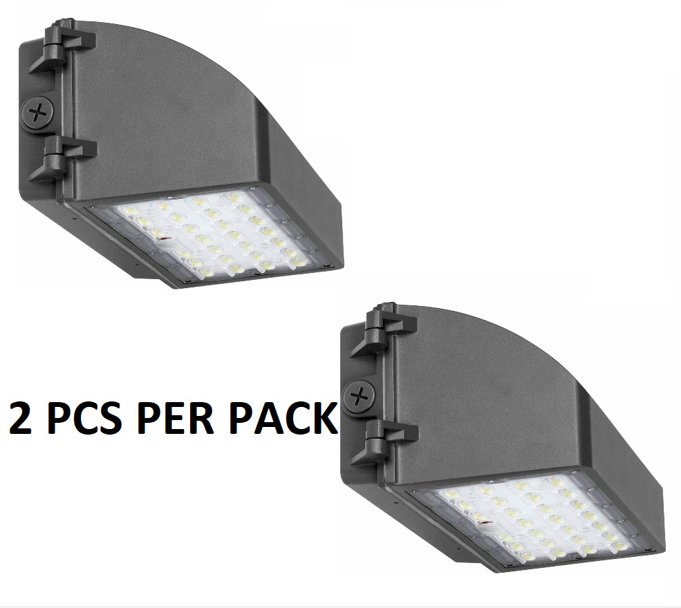 2Pcs/Pack 40Watt Full Cut Off LED Wall Pack Light 5000K ETL DLC Replace 300W HID