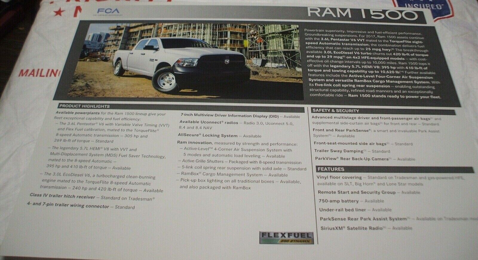 2017 RAM 1500  Brochure Press Release