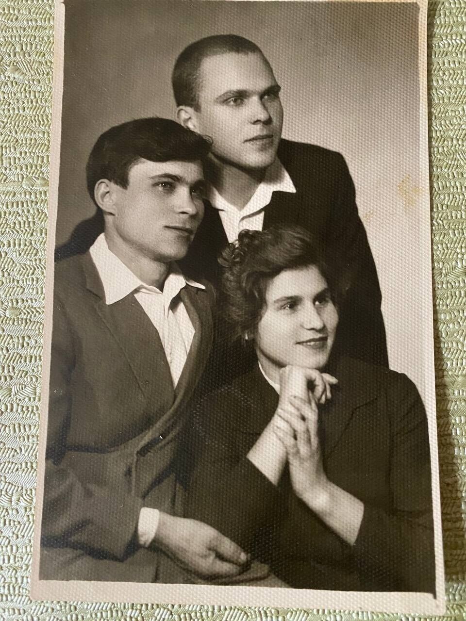 Beautiful boys and a girl Photo for memory. Vintage 1965