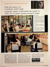 CONTROL DATA 6600 Computer CERN Ad Vintage Ephemera Minneapolis Tech picture