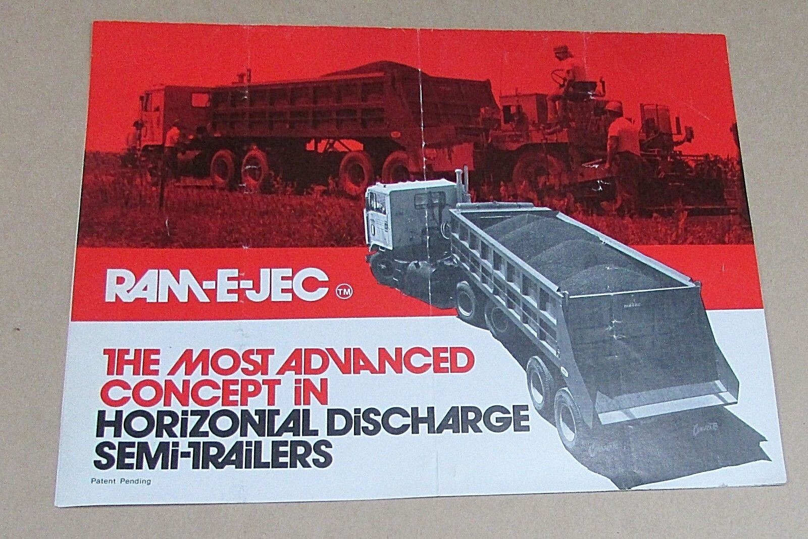 Vintage 1960's Ram-E-Jec Converto Golay Discharge Semi Trailer Brochure FREE S/H