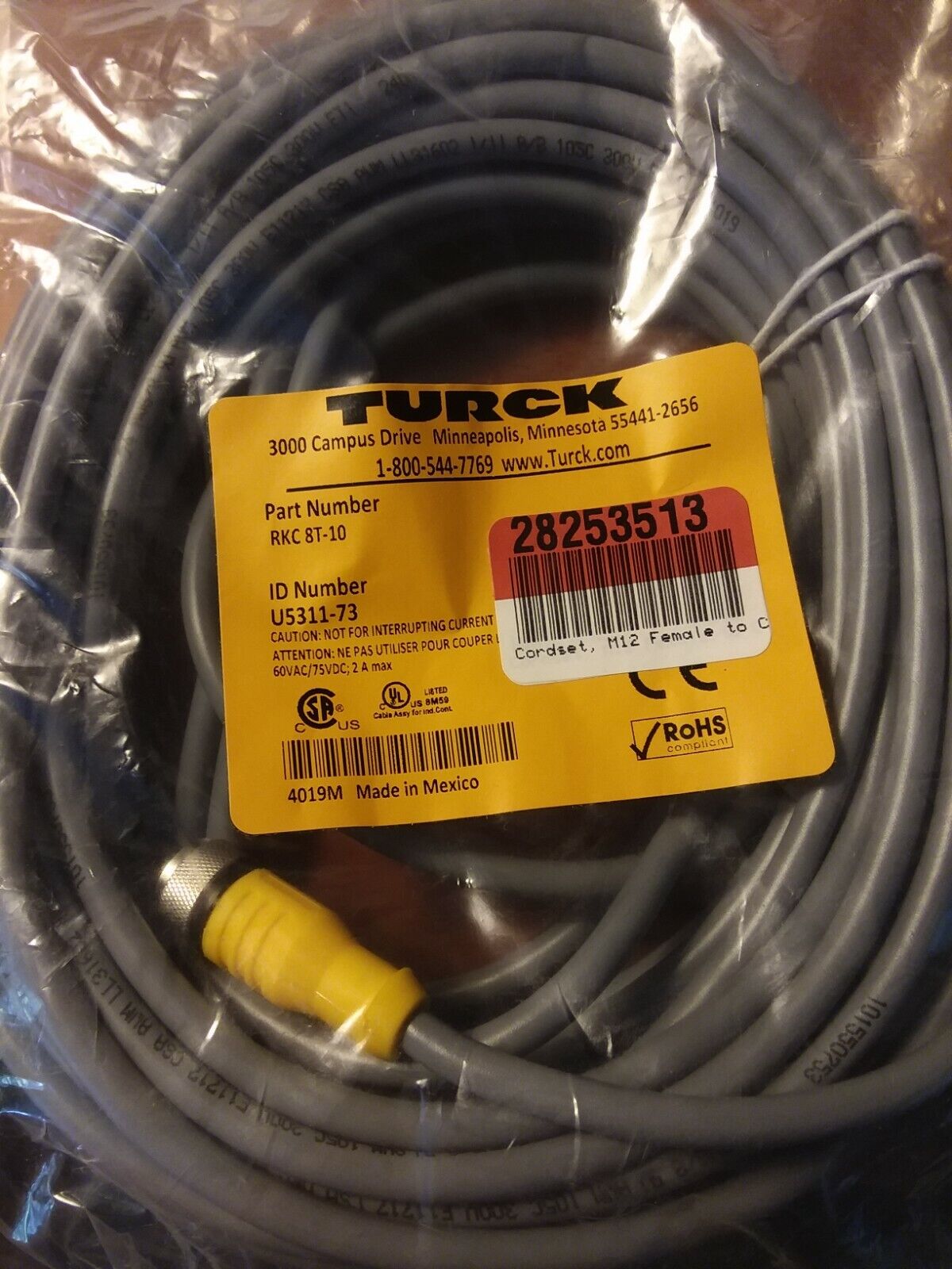 TURCK ELEKTRONIK RKC 8T-10 / RKC8T10 Cable Wire